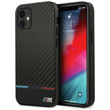 BMW iPhone 12 mini M Sport Collection Real Carbon Fiber Stylish Case Cover Black My Outlet Store