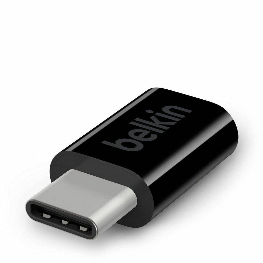 Belkin Ultra Slim Micro-USB Female to USB-C Male Adapter USB-IF Certified Black My Outlet Store