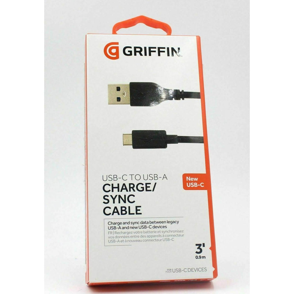 Griffin Type-C USB Cable Lead For Samsung Galaxy S10/S10+/S9 S8/S8+ Black My Outlet Store