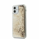 Guess Liquid Glitter Hard Case "Hearts" Charms Gold for Apple iPhone 12 mini My Outlet Store