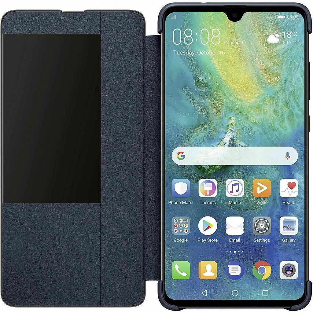 Huawei Mate 20 Protective Ultra Slim Smart View Flip Case Cover - Dark Blue My Outlet Store