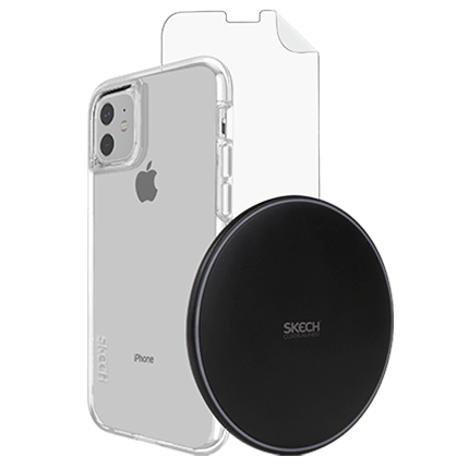 Skech Apple iPhone 11 Pro Wireless Charger + Case Back Cover + Glass Protector My Outlet Store