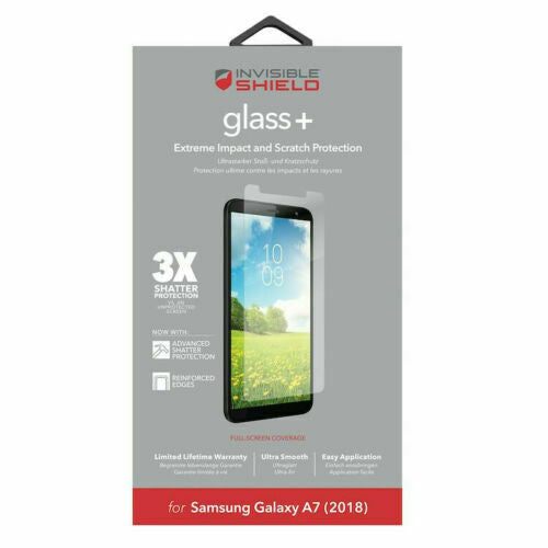 ZAGG Samsung Galaxy A7 2018 InvisibleShield Glass+ Clear Screen Protector Guard My Outlet Store