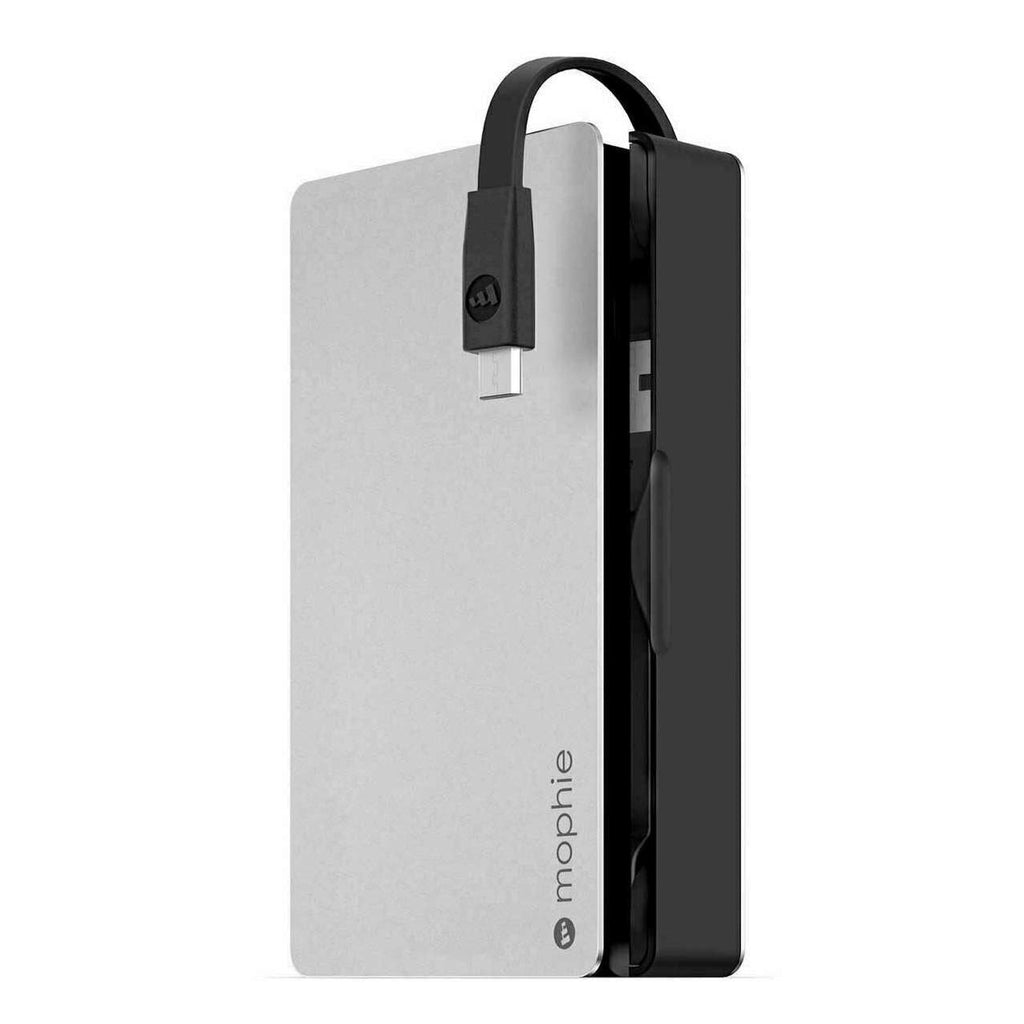 mophie Powerstation Plus With Micro USB Cable All day power 3X (5000 mAh) Silver My Outlet Store